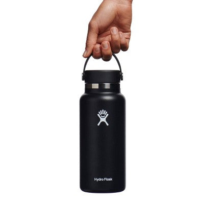 Hydro Flask 32oz Wide Mouth Bottle - Black: Double-Wall, BPA-Free, Leakproof