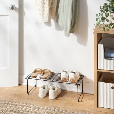 Stackable Single Shoe Rack Black - Brightroom (LOCAL PICKUP ONLY)