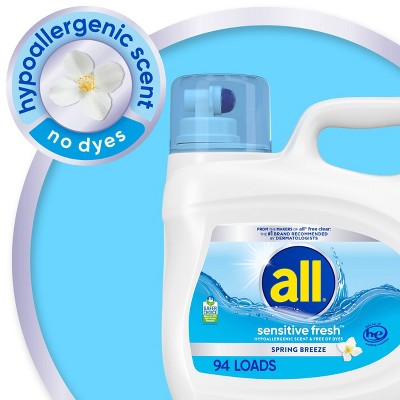 All Sensitive Fresh Spring Breeze Liquid Laundry Detergent - 94 Loads