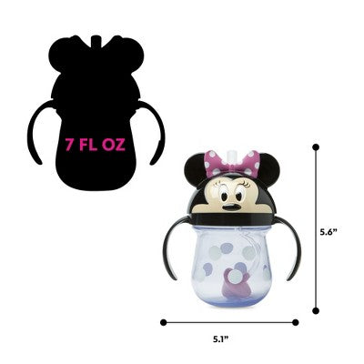 Disney 7oz Minnie Mouse Weighted Straw Trainer Cup - 9m+: BPA-Free, Silicone, Leakproof