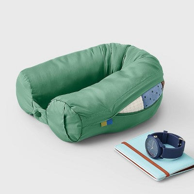 Packing Cube with Neck Pillow - Open Story Green