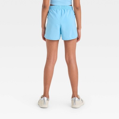 Girls' Run Shorts - All In Motion Light Blue S