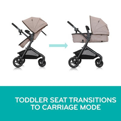 Evenflo Pivot Modular Travel System with LiteMax Infant Car Seat with Anti-Rebound Bar - Oxford Black (LOCAL PICKUP ONLY)