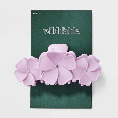 Acrylic Flowers Claw Hair Clip - Wild Fable Purple: Secures All Hair Types, Plastic & Steel