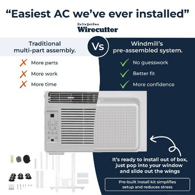 Windmill Air 8000 BTU Inverter Window Air Conditioner with WhisperTech Ultra-Quiet and Smart App/Wi-Fi Remote Control (LOCAL PICKUP ONLY)