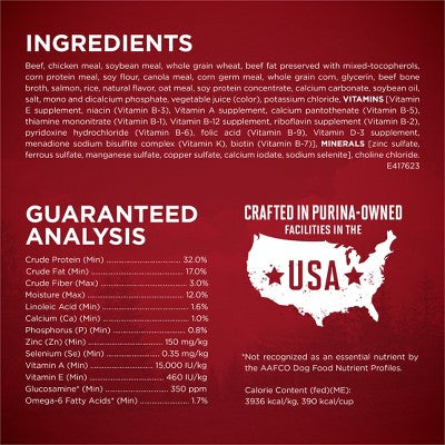 Purina ONE SmartBlend True Instinct High Protein Natural Real Beef & Salmon Flavor Dry Dog Food - 3.8lbs