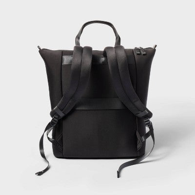 Faux Neoprene Tote Backpack - All in Motion Black: Water-Resistant Softside Knit