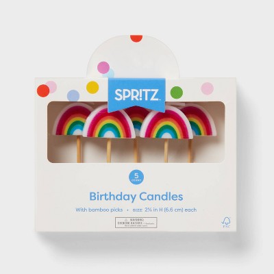 5ct Rainbow Shaped Candles - Spritz