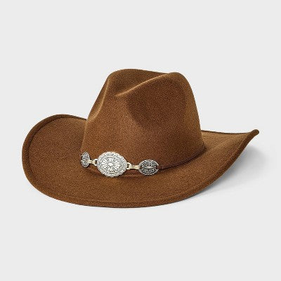 Felt Down Brim Western Hat - Universal Thread Dark Brown One Size Fits Most