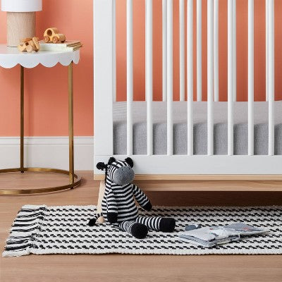 Fitted Crib Sheet Solid - Cloud Island Dark Gray