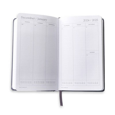 Wit & Delight 2024-25 Weekly/Monthly Academic Skinny Planner 7.875"x4.875" Black