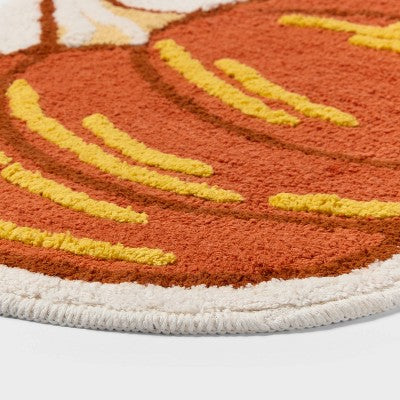 20"x23" Pumpkin Shaped Non-Slip Harvest Bath Rug Orange - Room Essentials