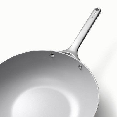 Caraway Home Stir Fry Pan Cream: 12" Nonstick Ceramic Cookware, Oven-Safe, Electric & Gas Compatible (LOCAL PICKUP ONLY)