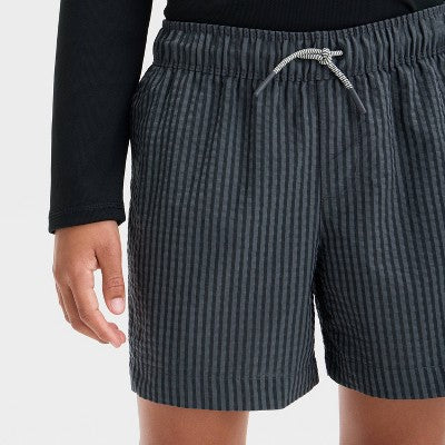 Boys' Striped Swim Shorts - art class Black XS