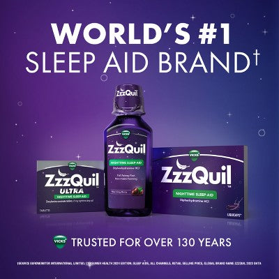 ZzzQuil Calming Liquid - Vanilla Cherry - Diphenhydramine - 12 fl oz