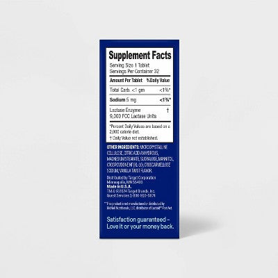 Fast-Acting Lactase Dairy Digestive Supplement Chewable Tablets - Vanilla - 32ct - up&up