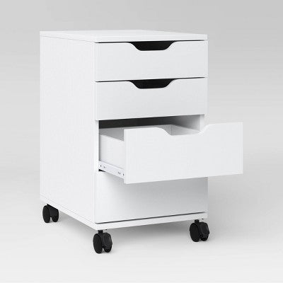Loring Rolling Cabinet White - Threshold: Mobile Office Furniture Set with Drawers (LOCAL PICKUP ONLY)