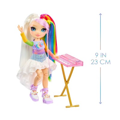 Rainbow High Jr High Rock Band - Amaya, Rainbow 9" Fashion Doll with Keyboard and Stickers