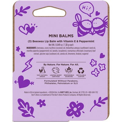 Burt's Bees Bee My Friend Valentines Day Beeswax Mini Lip Balm - 0.147oz/3pk
