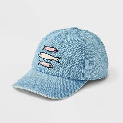 Women's Sardine Cotton Denim Baseball Hat - Universal Thread Denim Blue