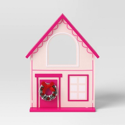 Featherly Friends Wood House Christmas Figurine - Wondershop Pink