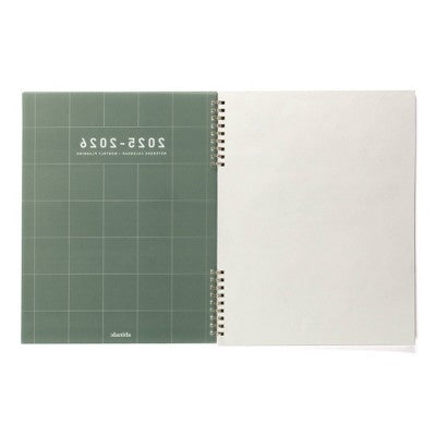 Altitude Supplies 8.5"x11" Monthly Planner, July 2025 to June 2026, Dark Sage Grid