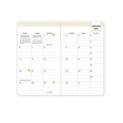 Day Designer 2025 Monthly Planner 6.14"x3.62" June: Pocket Calendar, Multicolored, Adult, Paper, Side Binding