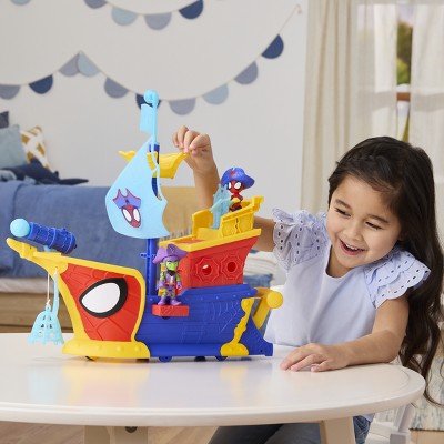 Marvel Spidey and his Amazing Friends Water-Webs Webs Ahoy Bubble Pirate Ship Toy, Christmas Gifts for Kids