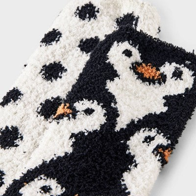 Women's Penguin 2pk Cozy Crew Socks - Black/White 4-10