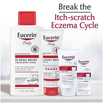 Eucerin Baby Eczema Relief Cream and Body Wash Gentle Cleanser - 13.5 fl oz