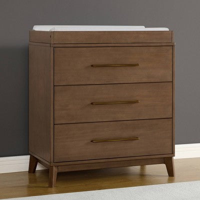 Delta Children Spencer 3 Drawer Dresser with Changing Top - Teak Brown (LOCAL PICKUP ONLY)