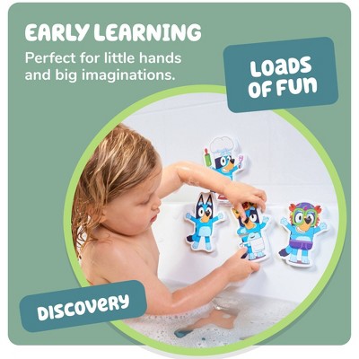 Bluey Tomy Toomies Bath Puzzle with Net Storage Bag - 8pc