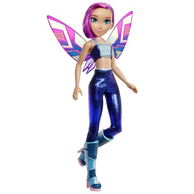 Winx Club Tecna Fairy 10.5" Fashion Doll with Glitter Outfit and Removable Wings