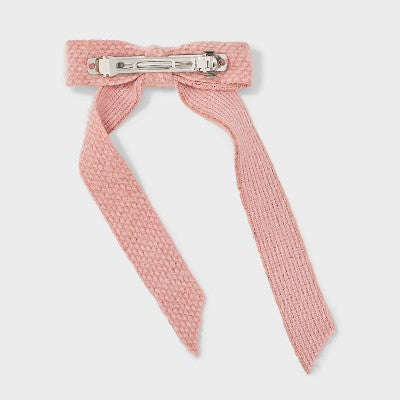 Knit Bow Hair Barrette - Universal Thread Pink