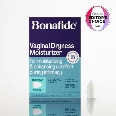 Bonafide Vaginal Moisturizer with Hyaluronic Acid - Revaree - Relieves Dryness for Enhanced Intimacy Vaginal Suppositories - 10ct