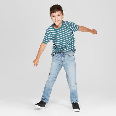 Boys' Stretch Skinny Fit Jeans - Cat & Jack Light Blue 14 Husky