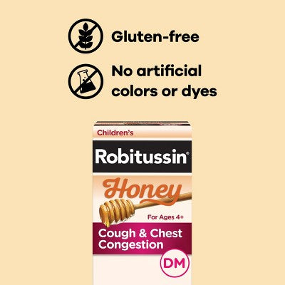 Children's Robitussin Cough & Chest Congestion DM Relief Liquid - Dextromethorphan - Honey - 4 fl oz