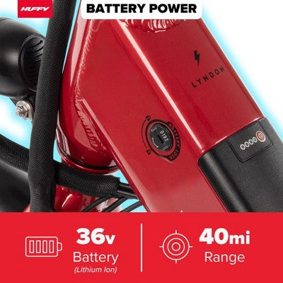 Huffy Lyndon Step-Through Electric Bike - 27.5" Wheels - 20 MPH - 36V - Red (LOCAL PICKUP ONLY)