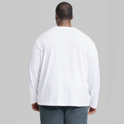 Men's Big & Tall Long Sleeve T-Shirt White 2XL