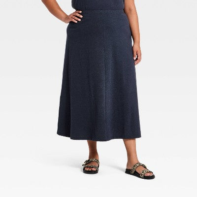 Women's Knit Maxi A-Line Skirt - Universal Thread Navy Blue XXL
