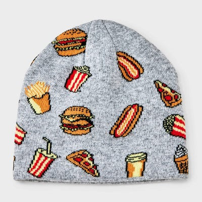 Kids' Food Art Beanie Hat - art class Gray