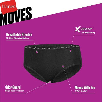 Hanes Moves Girls' 4pk Breathable Stretch Briefs Underwear - colors may vary 16