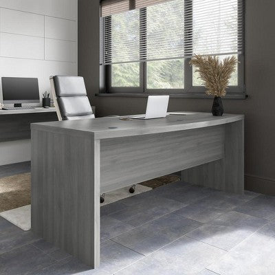 Bush Business Furniture, Echo 72W Bow Front Desk in Modern Gray (LOCAL PICKUP ONLY)