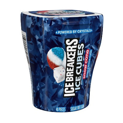 Ice Breakers Ice Cubes Snow Cone Flavored Sugar Free Chewing Gum - 3.24oz