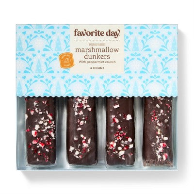 Christmas Dark Chocolaty Peppermint Marshmallow Dunkers - 4.8oz/4ct - Favorite Day