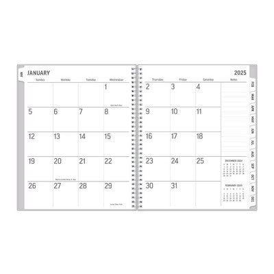 BlueSky 2025 Weekly/Monthly Planner 11.18"x9.37" Wirebound Gray Arrows: Adult Stationery, Paper, Tabs, 8.5x11 Inches