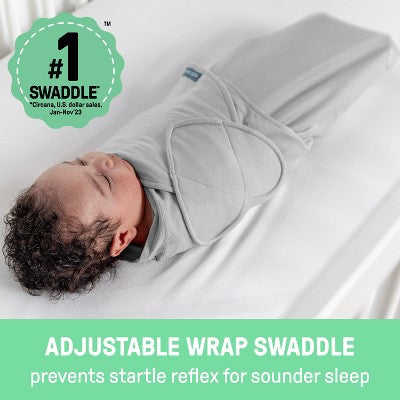SwaddleMe by Ingenuity Monogram Collection Swaddle Wrap, for Ages 0-3 Months - Rising Sun - 3pk