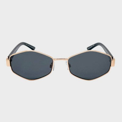 Oval Metal Plastic Combination Sunglasses - Wild Fable Gold