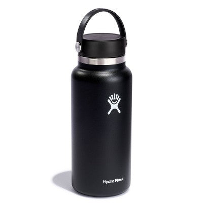 Hydro Flask 32oz Wide Mouth Bottle - Black: Double-Wall, BPA-Free, Leakproof