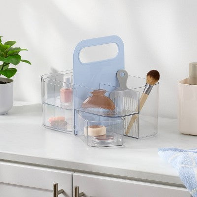 Cosmetic Vanity Makeup Caddy Blue - Brightroom